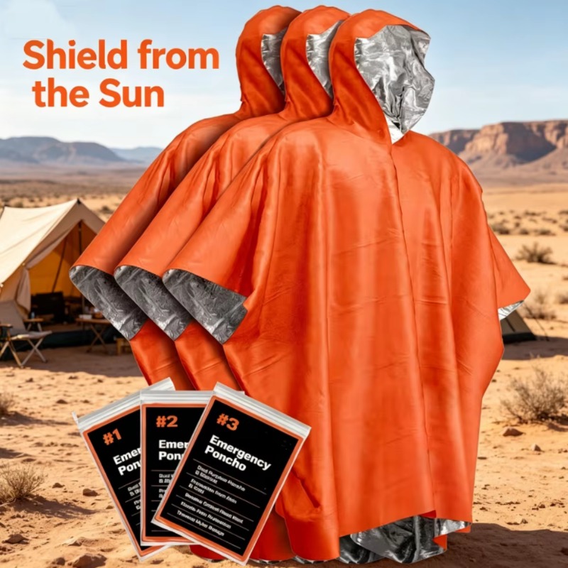 Emergency Poncho Rain - Capa de chuva multifuncional para sobrevivência,