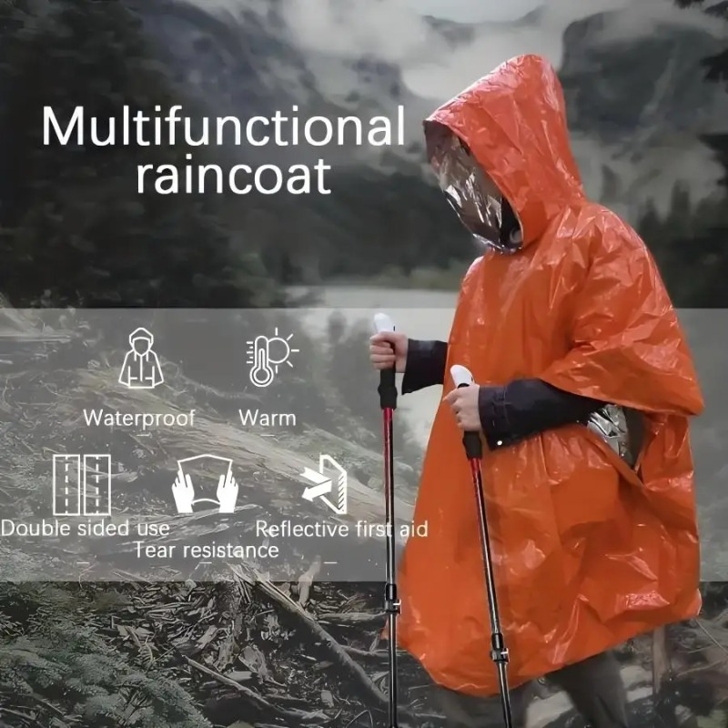 Capa de chuva multifuncional p - Emergency Poncho Rain avaliação e preço