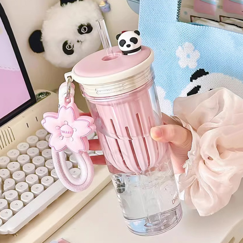 650ml garrafa de água kawaii c - Water Purification Straw avaliação e preço