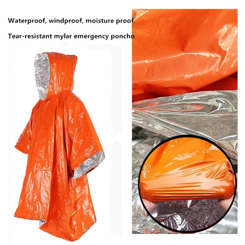 Conjunto de 4 Peças de Poncho  - Survival Blanket Reflective avaliação e preço